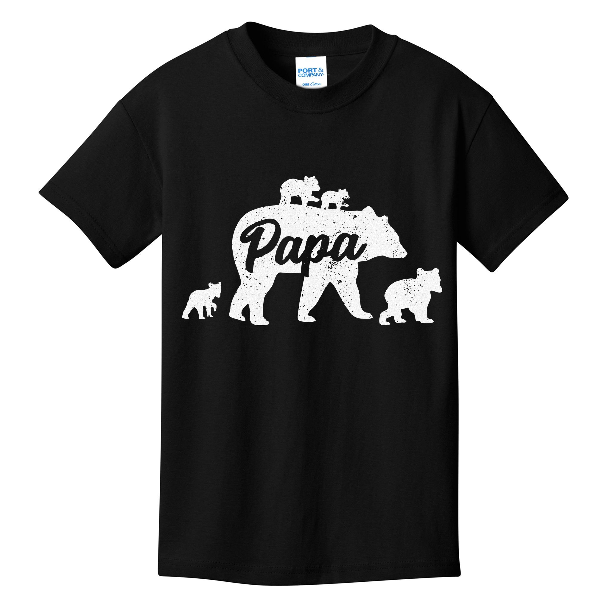Vintage Papa Father Bear With 4 Cub Mothers Day Kids T-Shirt