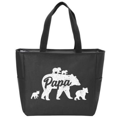 Vintage Papa Father Bear With 4 Cub Mothers Day Zip Tote Bag