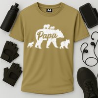 Vintage Papa Father Bear With 4 Cub Mothers Day Cooling Performance Crew T-Shirt