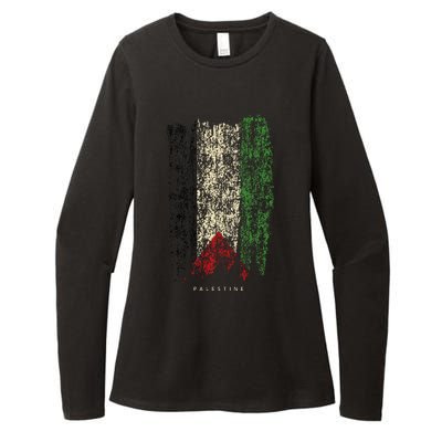 Vintage Palestine Flag Retro Palestinian Flag Palestinian Womens CVC Long Sleeve Shirt