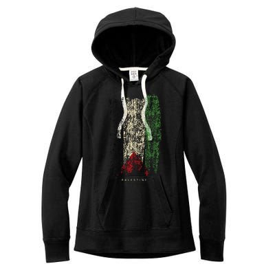 Vintage Palestine Flag Retro Palestinian Flag Palestinian Women's Fleece Hoodie