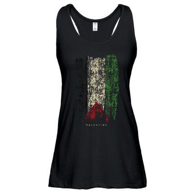 Vintage Palestine Flag Retro Palestinian Flag Palestinian Ladies Essential Flowy Tank