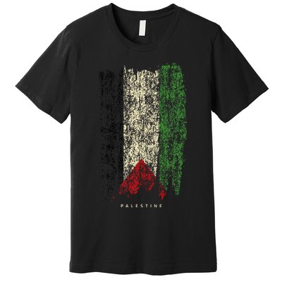 Vintage Palestine Flag Retro Palestinian Flag Palestinian Premium T-Shirt
