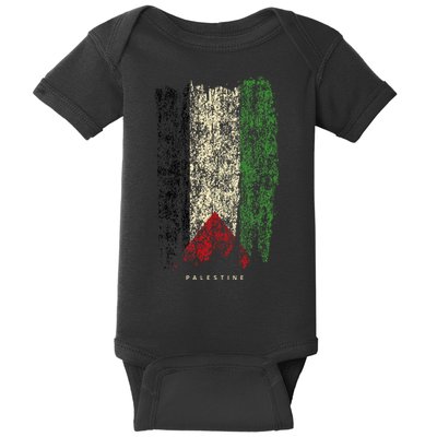 Vintage Palestine Flag Retro Palestinian Flag Palestinian Baby Bodysuit