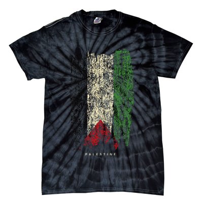 Vintage Palestine Flag Retro Palestinian Flag Palestinian Tie-Dye T-Shirt