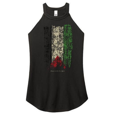 Vintage Palestine Flag Retro Palestinian Flag Palestinian Women’s Perfect Tri Rocker Tank