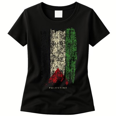 Vintage Palestine Flag Retro Palestinian Flag Palestinian Womens T-Shirt