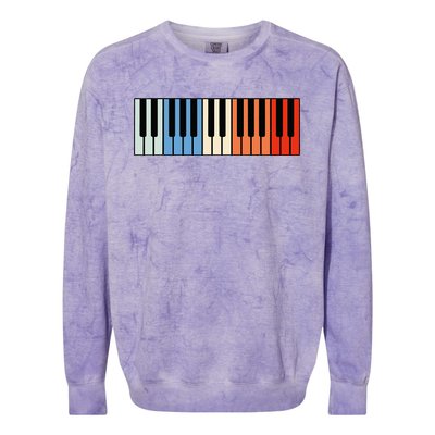 Vintage Piano Funny Pianist Music Keyboard Musician Outfit Colorblast Crewneck Sweatshirt