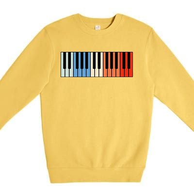 Vintage Piano Funny Pianist Music Keyboard Musician Outfit Premium Crewneck Sweatshirt