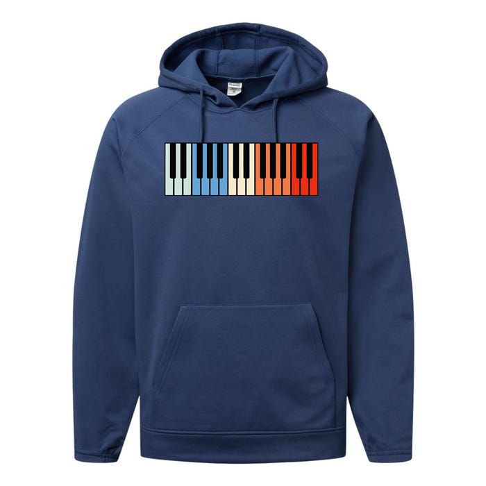 Vintage Piano Funny Pianist Music Keyboard Musician Outfit Performance Fleece Hoodie