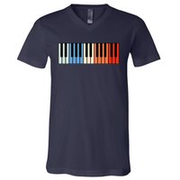 Vintage Piano Funny Pianist Music Keyboard Musician Outfit V-Neck T-Shirt