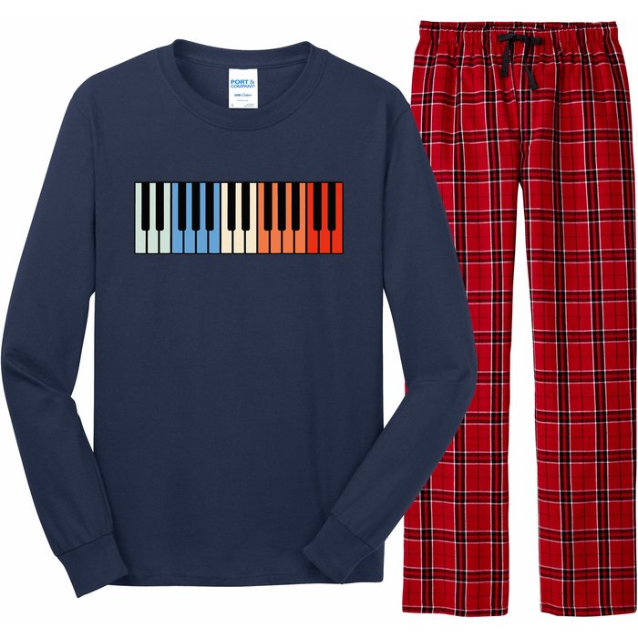 Vintage Piano Funny Pianist Music Keyboard Musician Outfit Long Sleeve Pajama Set