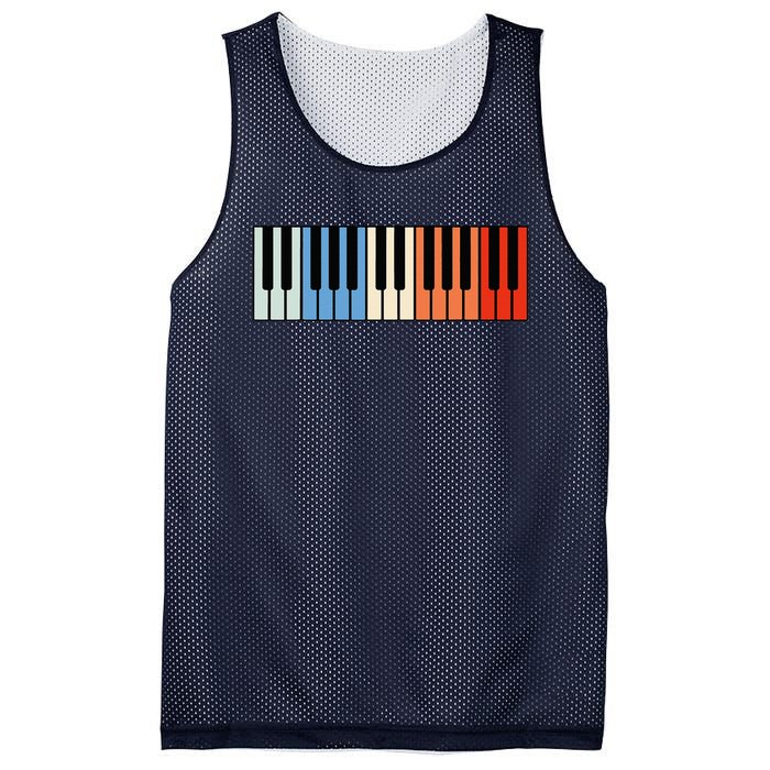 Vintage Piano Funny Pianist Music Keyboard Musician Outfit Mesh Reversible Basketball Jersey Tank