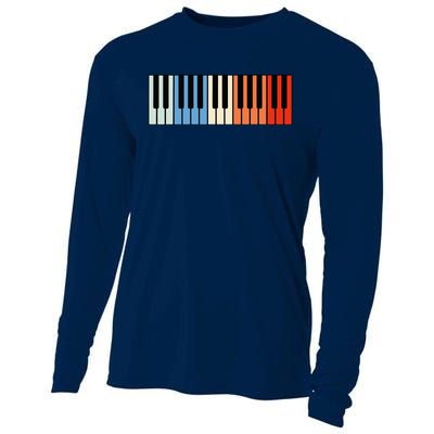 Vintage Piano Funny Pianist Music Keyboard Musician Outfit Cooling Performance Long Sleeve Crew