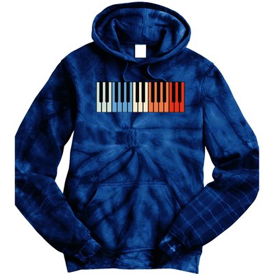 Vintage Piano Funny Pianist Music Keyboard Musician Outfit Tie Dye Hoodie