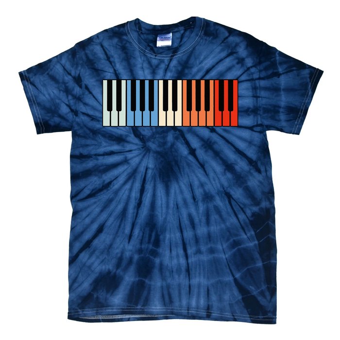 Vintage Piano Funny Pianist Music Keyboard Musician Outfit Tie-Dye T-Shirt