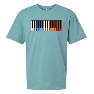 Vintage Piano Funny Pianist Music Keyboard Musician Outfit Sueded Cloud Jersey T-Shirt