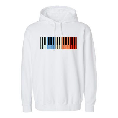 Vintage Piano Funny Pianist Music Keyboard Musician Outfit Garment-Dyed Fleece Hoodie