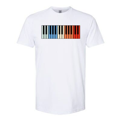 Vintage Piano Funny Pianist Music Keyboard Musician Outfit Softstyle CVC T-Shirt