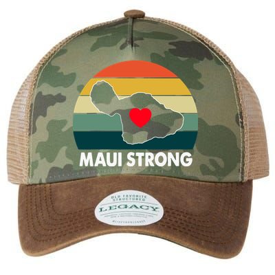 Vintage Pray For Maui Hawaii Strong Heart Gift Maui Fires Legacy Tie Dye Trucker Hat