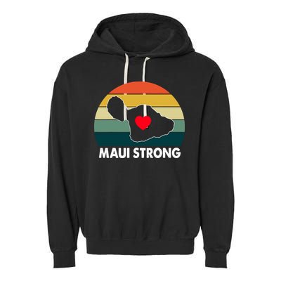 Vintage Pray For Maui Hawaii Strong Heart Gift Maui Fires Garment-Dyed Fleece Hoodie