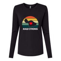 Vintage Pray For Maui Hawaii Strong Heart Gift Maui Fires Womens Cotton Relaxed Long Sleeve T-Shirt