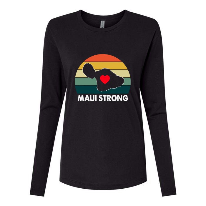 Vintage Pray For Maui Hawaii Strong Heart Gift Maui Fires Womens Cotton Relaxed Long Sleeve T-Shirt