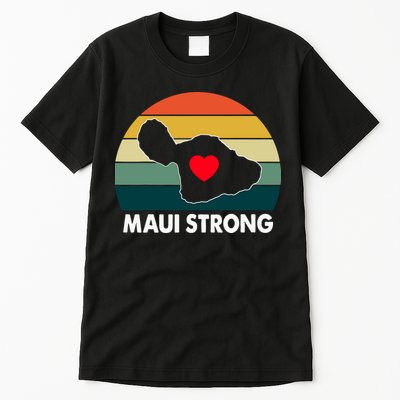 Vintage Pray For Maui Hawaii Strong Heart Gift Maui Fires Tall T-Shirt