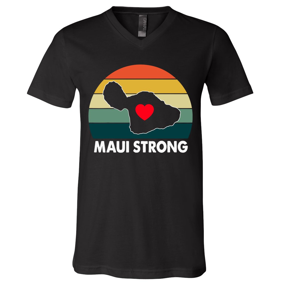 Vintage Pray For Maui Hawaii Strong Heart Gift Maui Fires V-Neck T-Shirt