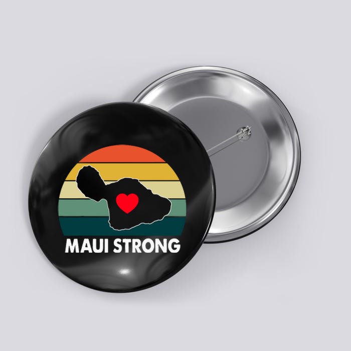 Vintage Pray For Maui Hawaii Strong Heart Gift Maui Fires Button