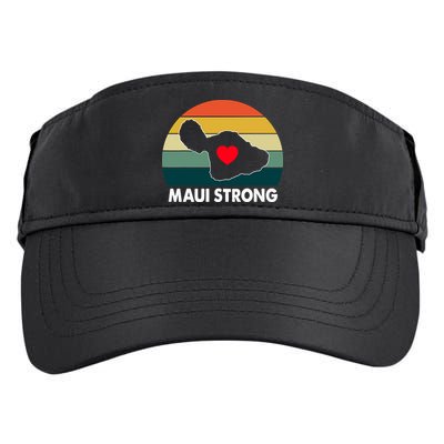 Vintage Pray For Maui Hawaii Strong Heart Gift Maui Fires Adult Drive Performance Visor
