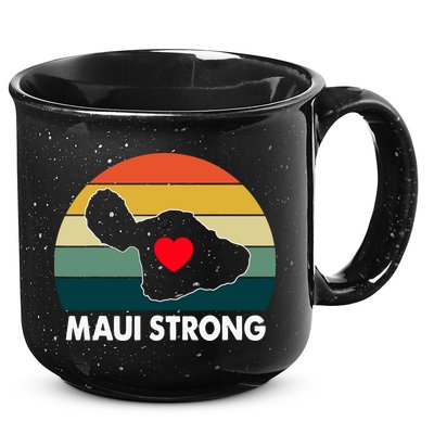 Vintage Pray For Maui Hawaii Strong Heart Gift Maui Fires 15oz Campfire Ceramic Mug