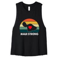 Vintage Pray For Maui Hawaii Strong Heart Gift Maui Fires Women's Racerback Cropped Tank