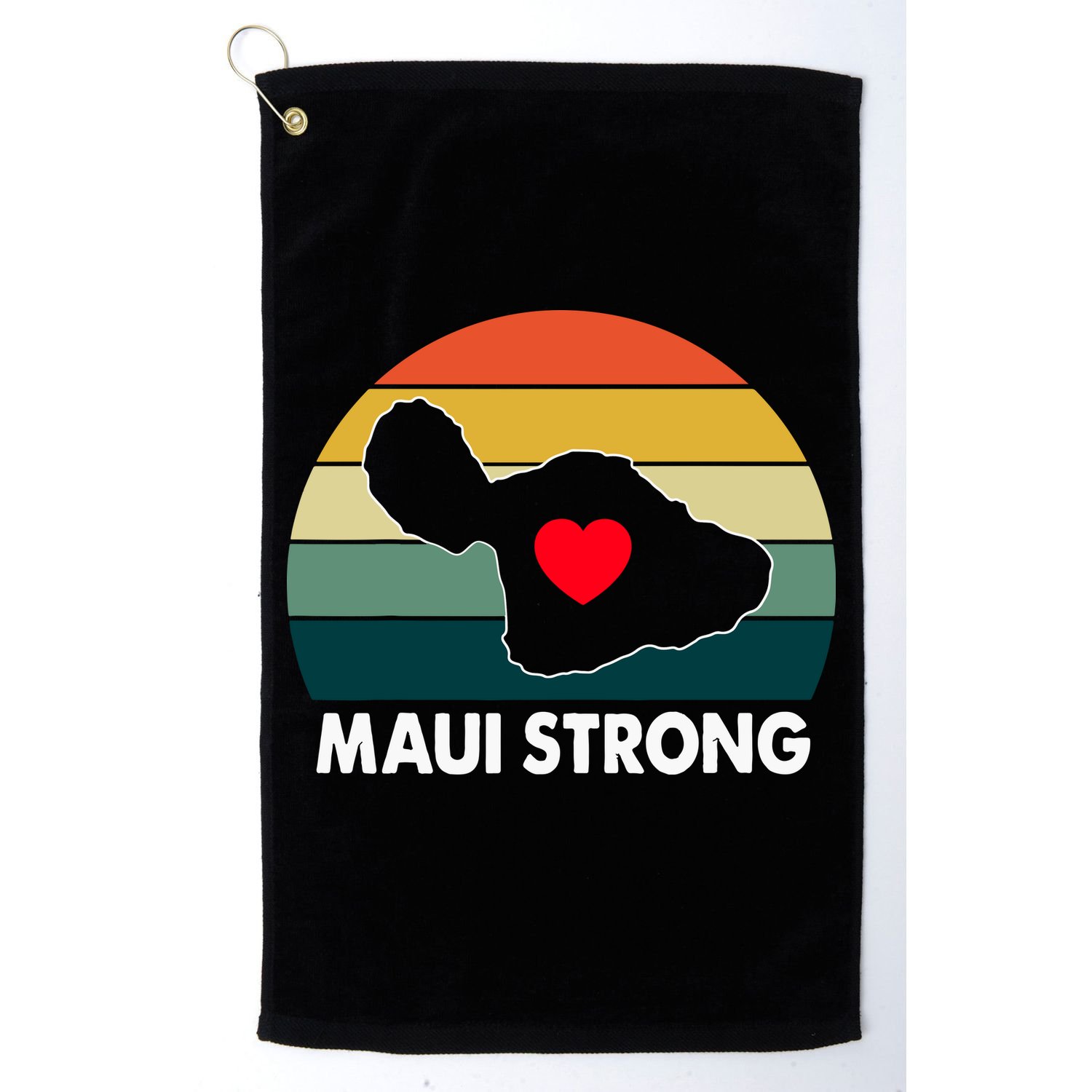Vintage Pray For Maui Hawaii Strong Heart Gift Maui Fires Golf Towel
