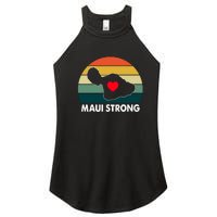 Vintage Pray For Maui Hawaii Strong Heart Gift Maui Fires Women's Perfect Tri Rocker Tank