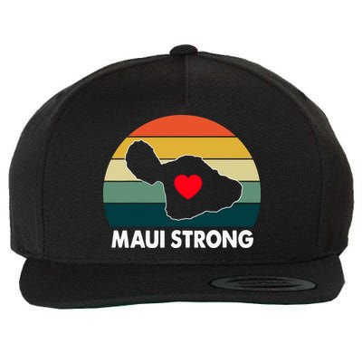 Vintage Pray For Maui Hawaii Strong Heart Gift Maui Fires Wool Snapback Cap