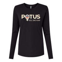 Vintage Potus Female Symbol Yes She Kam Harris For President Womens Cotton Relaxed Long Sleeve T-Shirt