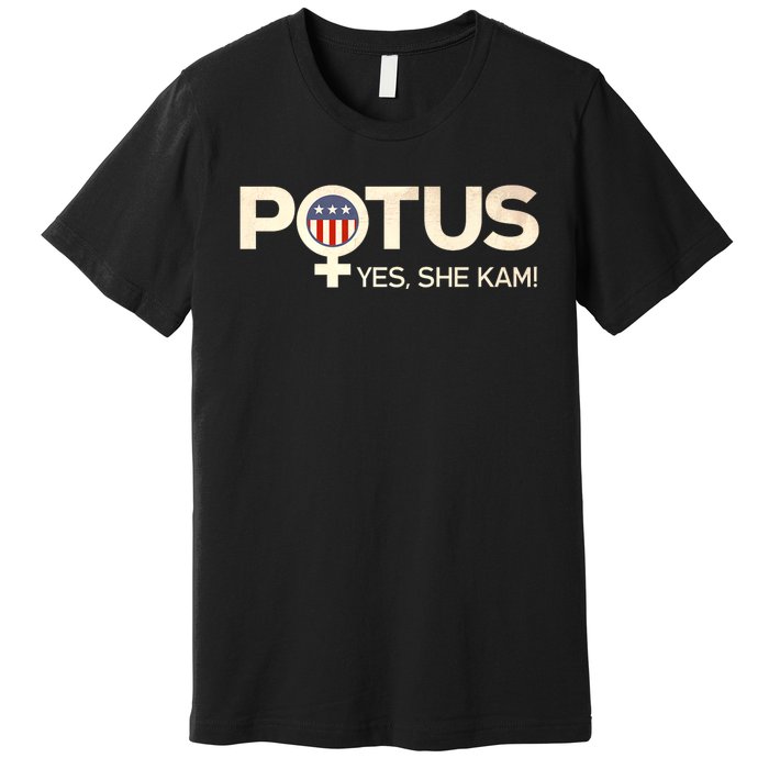 Vintage Potus Female Symbol Yes She Kam Harris For President Premium T-Shirt