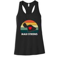 Vintage Pray For Maui Hawaii Strong Heart Gift Women's Racerback Tank