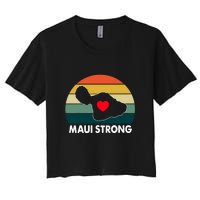 Vintage Pray For Maui Hawaii Strong Heart Gift Women's Crop Top Tee