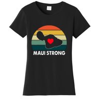 Vintage Pray For Maui Hawaii Strong Heart Gift Women's T-Shirt