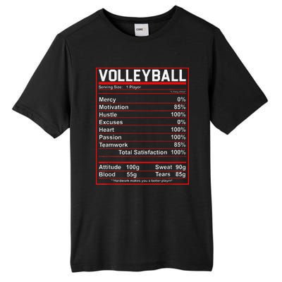 Volleyball Player Funny Volleyball Nutrition Facts Tall Fusion ChromaSoft Performance T-Shirt