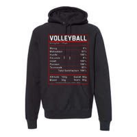 Volleyball Player Funny Volleyball Nutrition Facts Premium Hoodie