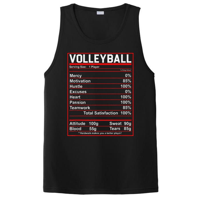 Volleyball Player Funny Volleyball Nutrition Facts PosiCharge Competitor Tank