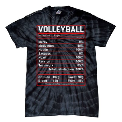 Volleyball Player Funny Volleyball Nutrition Facts Tie-Dye T-Shirt