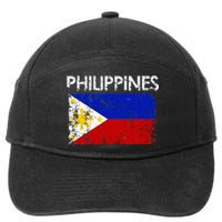 Vintage Philippines Filipino Flag Pride Gift 7-Panel Snapback Hat