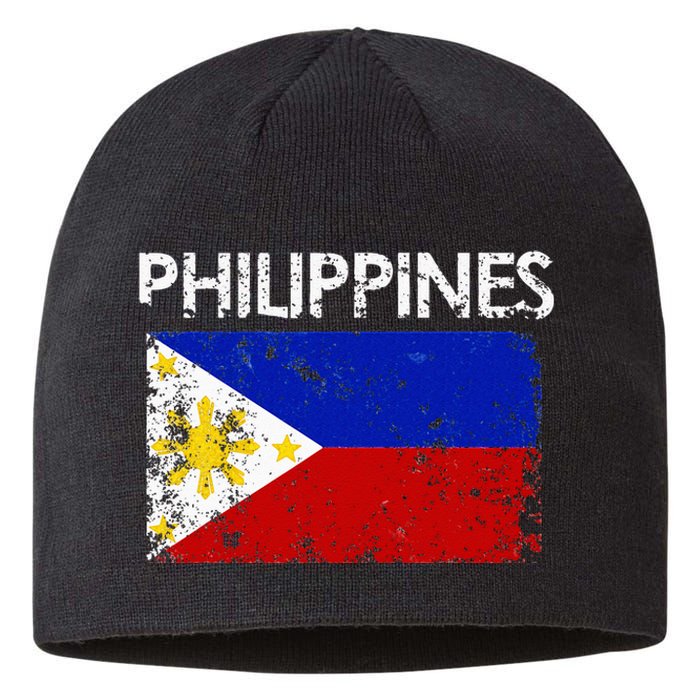 Vintage Philippines Filipino Flag Pride Gift Sustainable Beanie