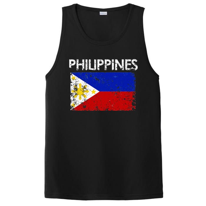 Vintage Philippines Filipino Flag Pride Gift PosiCharge Competitor Tank