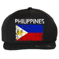 Vintage Philippines Filipino Flag Pride Gift Wool Snapback Cap