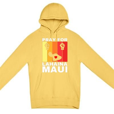 Vintage Pray For Lahaina Maui Gift Premium Pullover Hoodie